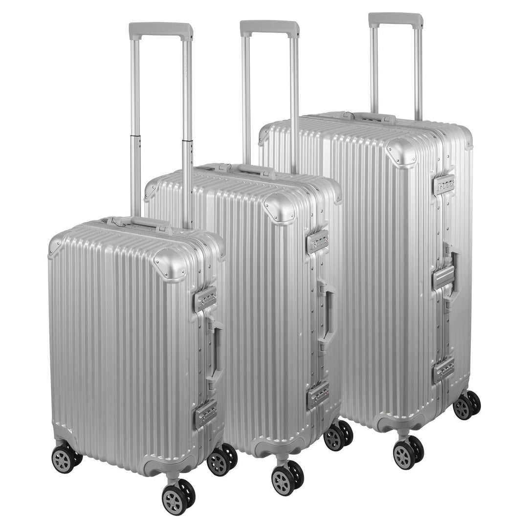FusionShell mit Aluminiumrahmen Hartschalen-Kofferset 3-teilig, 57 68 77 cm (43L 65L 110L), Rahmenve