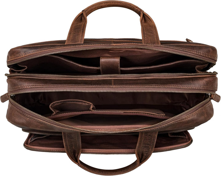 STILORD Jaron Vintage Ledertasche Leder Herren Damen 15,6 Zoll Laptoptasche Umhängetasche gross Akte