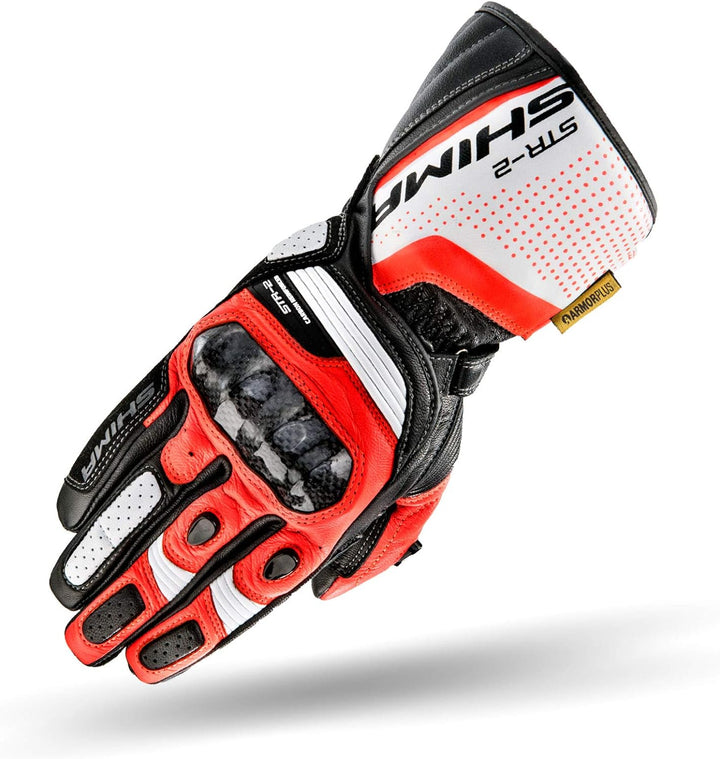 SHIMA STR-2 Motorradhandschuhe Herren - Touchscreen, Sommer, Sport Leder Handschuhe mit Carbon Knöch