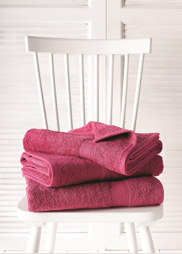De Witte Lietaer 194862 Duschtuchset 3-tlg., Baumwolle, Fuchsia, 140 x 70 cm