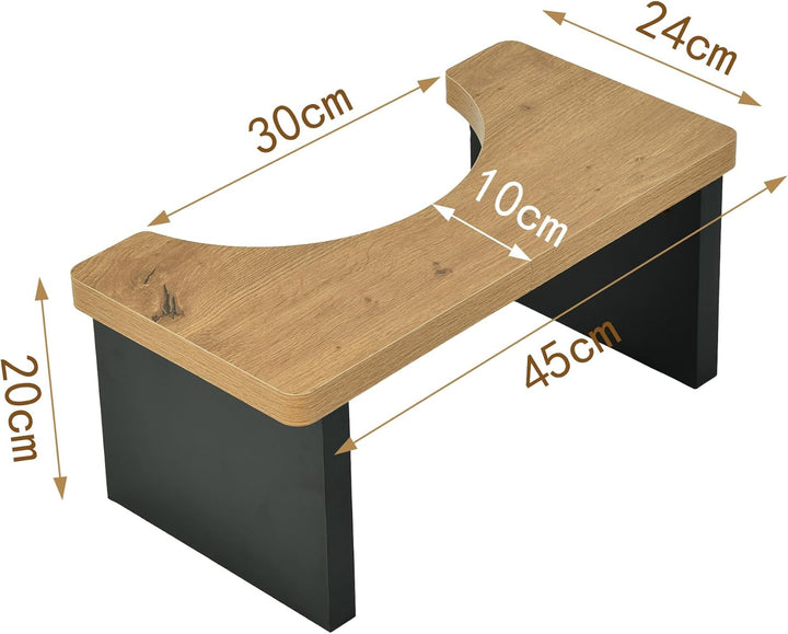 hitsuki Toilettenhocker Holz Optik 25mm Extra Dicke Fussbank Badezimmer, Toilettenhocker Erwachsene