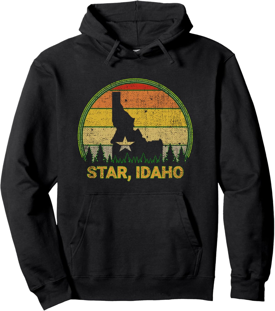 Bundesstaat Idaho Sonnenuntergang Bäume Stadt Star Idaho Pullover Hoodie