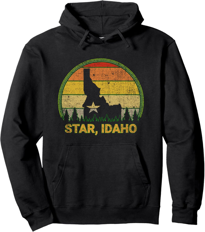 Bundesstaat Idaho Sonnenuntergang Bäume Stadt Star Idaho Pullover Hoodie