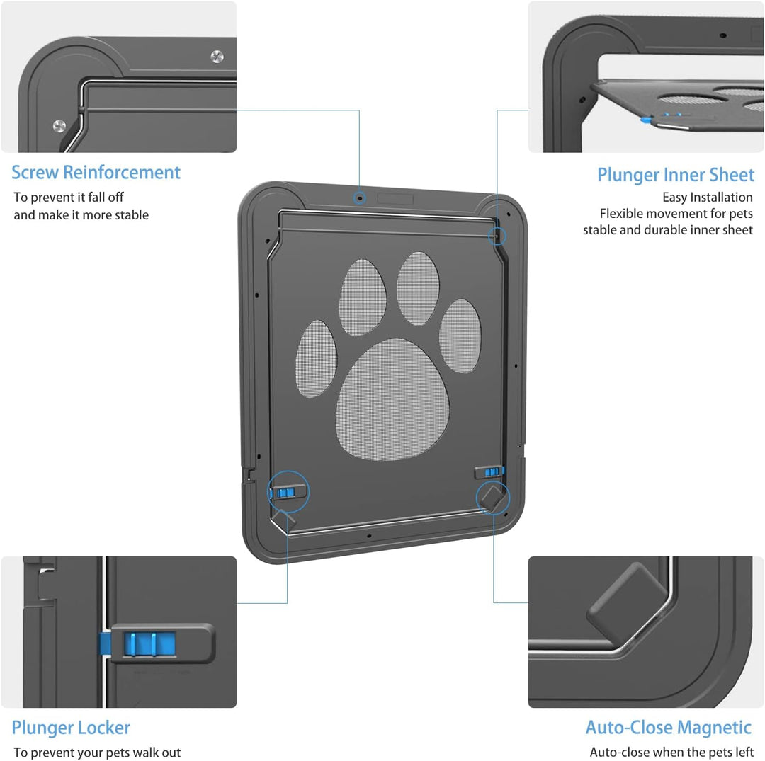NAMSAN Haustierklappe Fliegengitter mit Magnet Hundeklappe für Fliegengittertür Abschliessbar Hausti