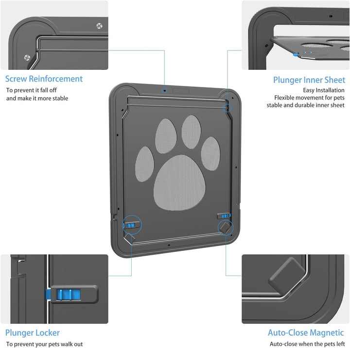 NAMSAN Haustierklappe Fliegengitter mit Magnet Hundeklappe für Fliegengittertür Abschliessbar Hausti