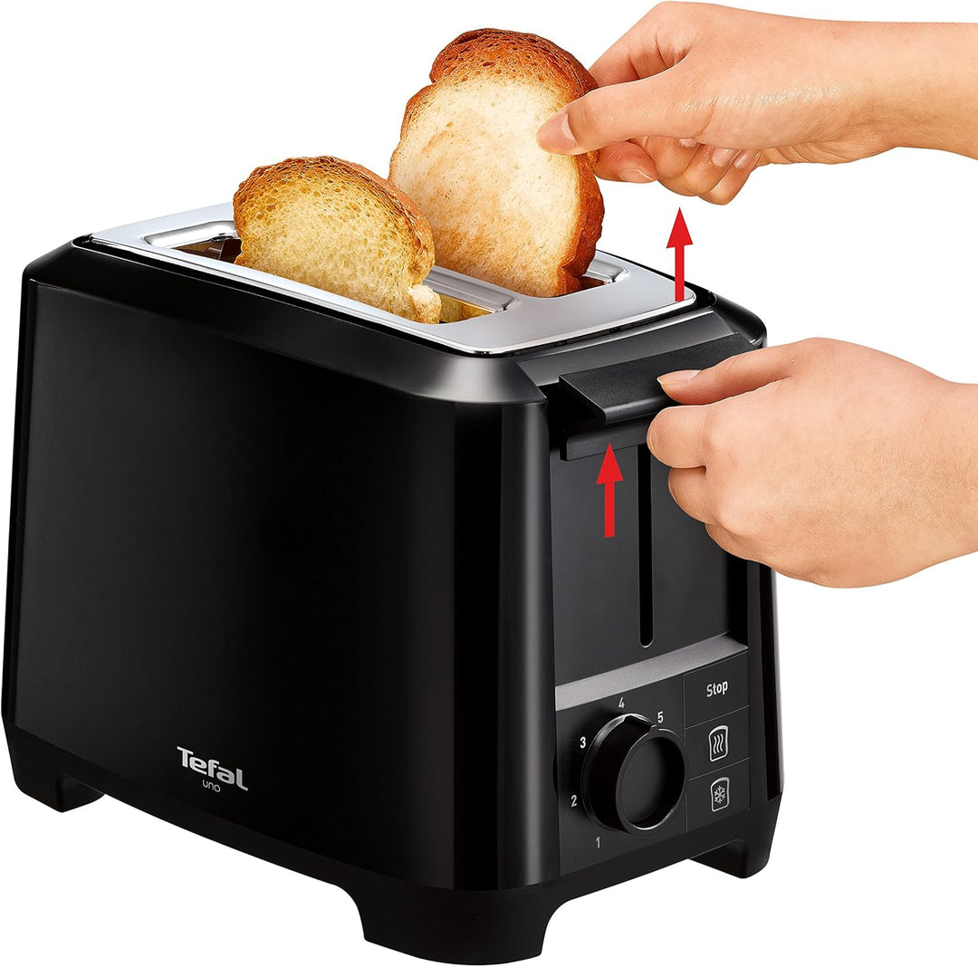 Tefal Uno TT1408 Scheibentoaster, 7 Bräunungsstufen (800 Watt) schwarz