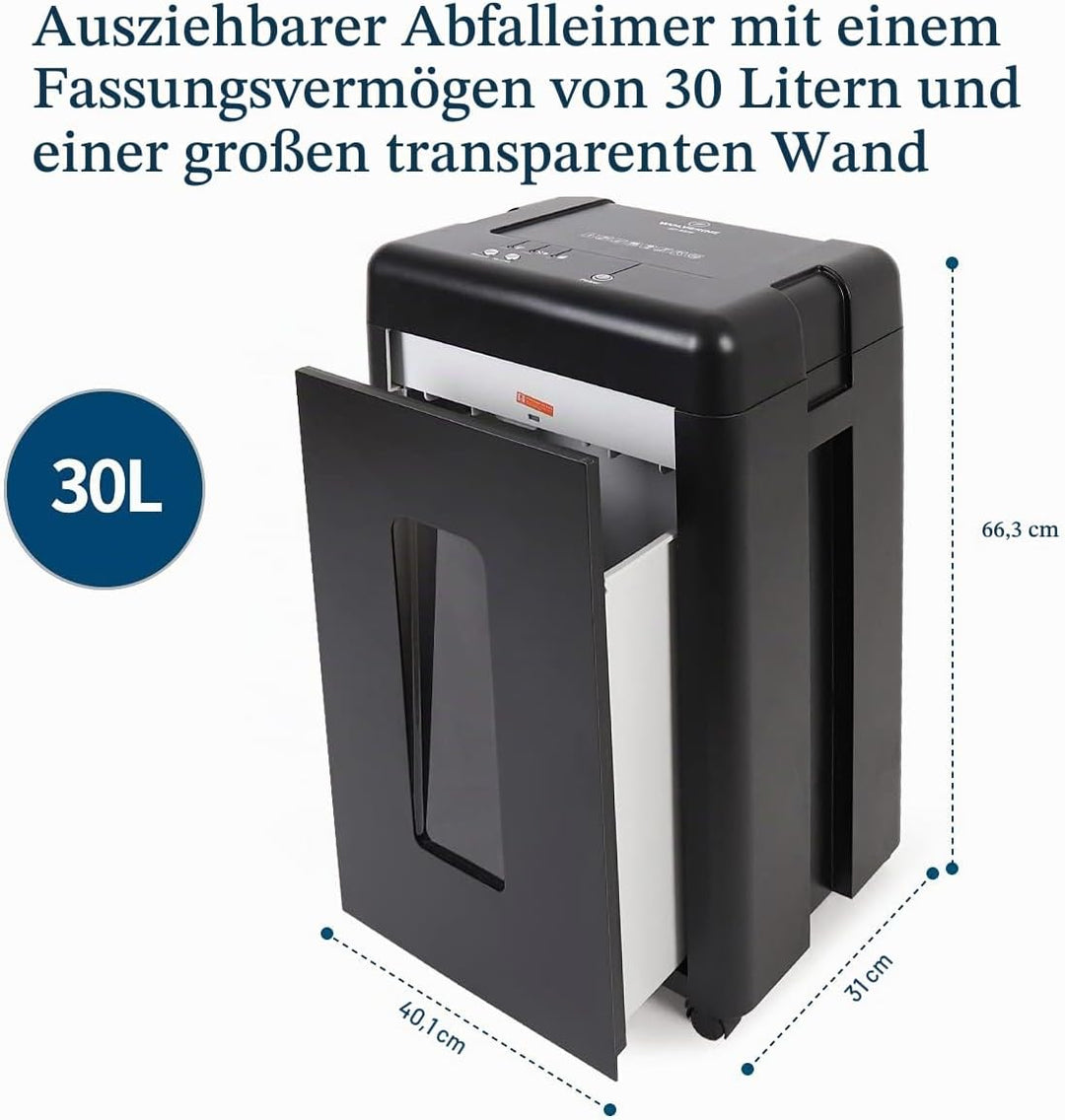WOLVERINE 15-Blatt-P5-Hochsicherheits-Aktenvernichter mit Super-Mikroschnitt für schweres Papier, CD