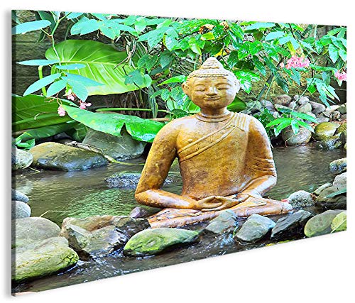 islandburner Bild Bilder auf Leinwand Buddha Natur 1p XXL Poster Leinwandbild Wandbild Dekoartikel W