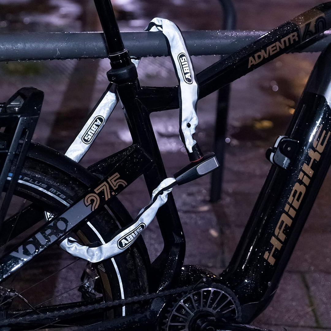 ABUS Kettenschloss Catena 6806K – Leichtes Fahrradschloss aus gehärtetem Stahl mit modischem Textils