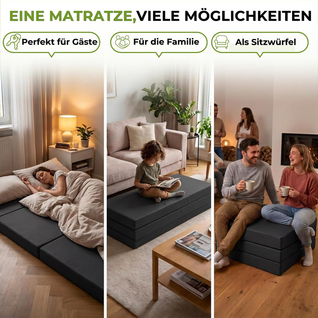 SHOGAZI Klappmatratze 90x190 x 12 cm, Gästematratze klappbar Made in Germany, Faltmatratze VERGLEICH
