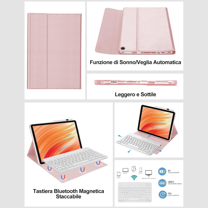 Fire HD 10 13.Generation 2023 Tastatur Hülle, Fire HD 10/HD 10 Plus 10.1'' Tablet 2021 Hülle 11.Gene