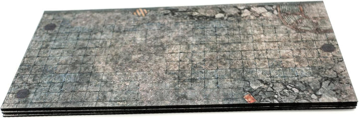 Gummizonen kompatibel mit Warhammer 40 30,5 x 15 cm - 5 Stück, Zerstörter Platz, Zerstörter Pla
