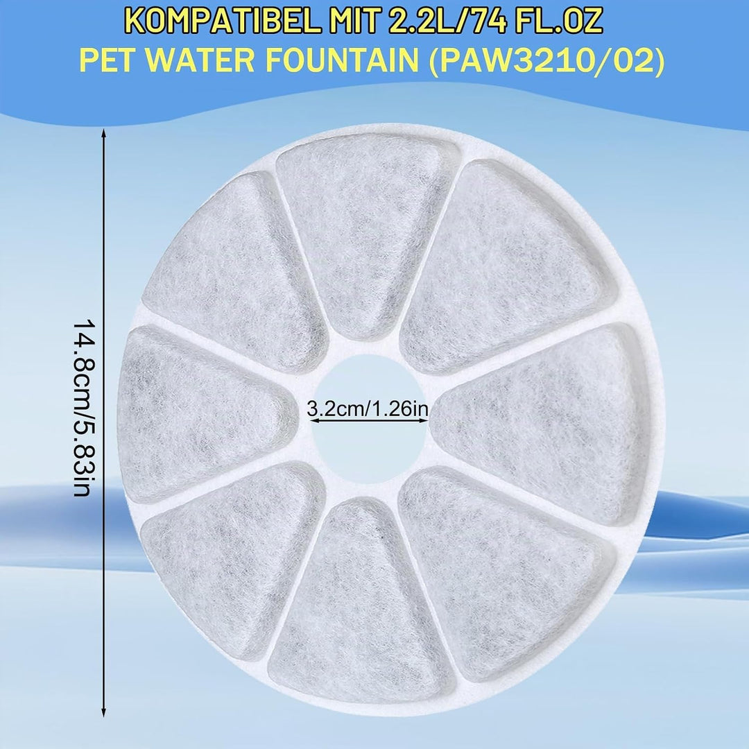 10 Stück Katzenbrunnen filter für philips PAW3210/02 Katzenbrunnen, Pfilter für philips trinkbrunnen