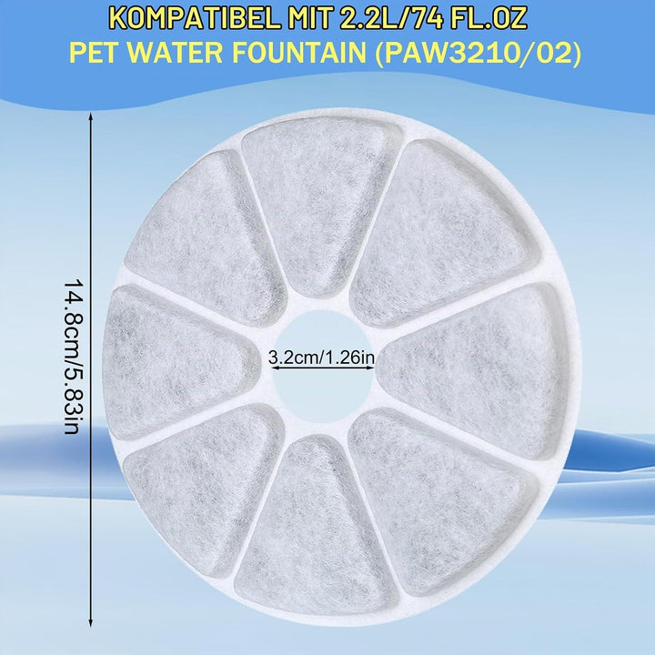 10 Stück Katzenbrunnen filter für philips PAW3210/02 Katzenbrunnen, Pfilter für philips trinkbrunnen