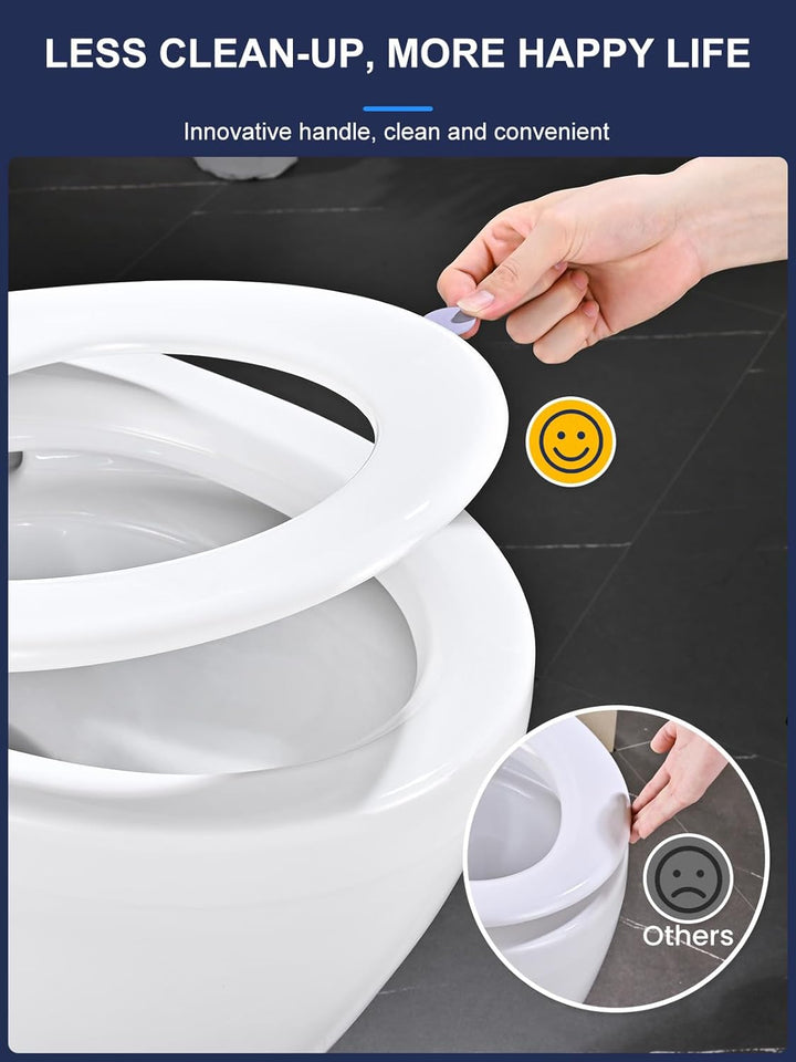 YEAUPE PRO Toilettendeckel mit Absenkautomatik O Form, WC-Sitz mit Quick-Release-Funktion und Softcl