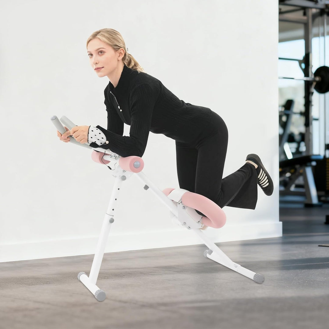 Bauchtrainer für Zuhause klappbar, Bauchmuskeltrainer mit LCD Monitor, Abdominalmaschine verstellbar