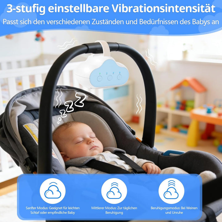 PUTINEI Kinderwagenschaukler,Wiederaufladbar Schlafhilfe für Babys mit 3 Einstellbaren Schaukelinten