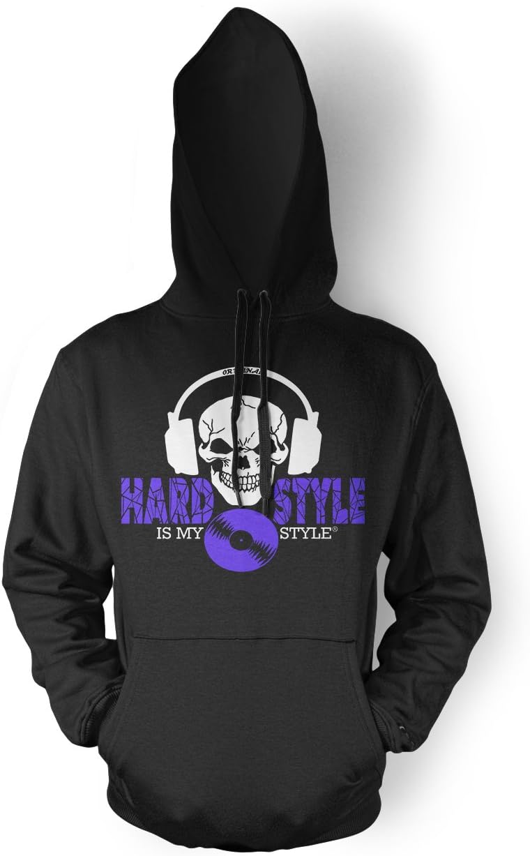 Hardstyle is My Style Männer und Herren Kapuzenpullover | Hardcore Musik Minimal Geschenk | M4 FB (S
