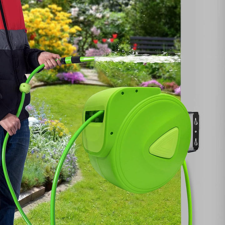 HENGMEI Schlauchtrommel Mobile mit 30 m + 2m Schlauch - Schlauchaufroller Automatischer Schlauchbox