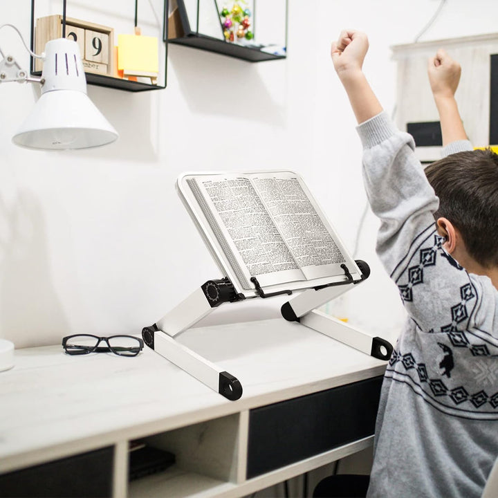 Buchständer Einstellbarer Ergonomischer,Buchhalter mit Büroklammern für Lehrbücher Musikbücher Table