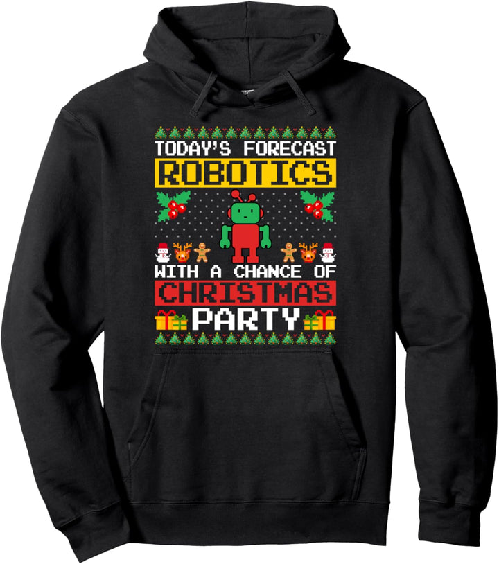 Robotics Engineer Christmas Party Robotics Xmas Ugly Style Pullover Hoodie