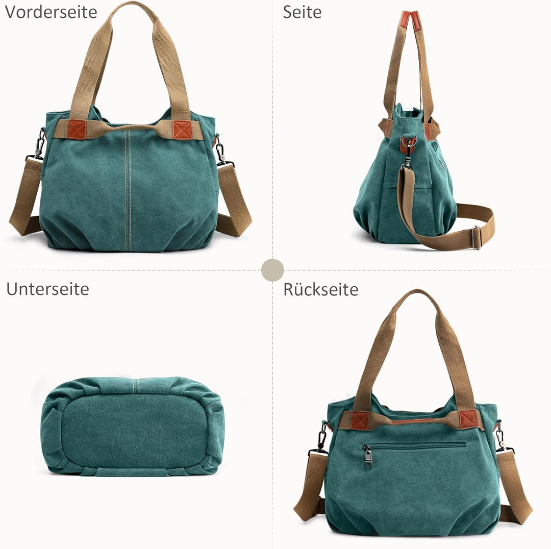 DIRRONA Casual Damen Segeltuch Umhängetasche Gross Kapazität Handtasche Reise Schultertasche Multifu