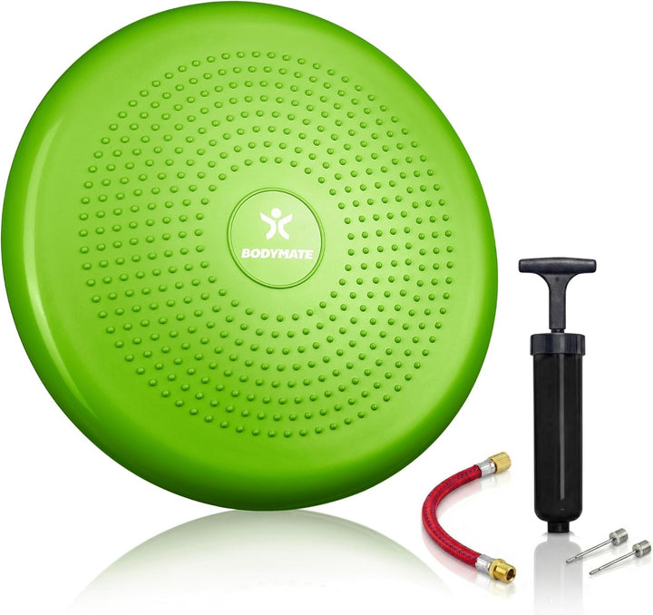BODYMATE Ballsitzkissen inkl. Pumpe 34cm Durchmesser - Balance-Kissen, Luftkissen, Balance Pad, Nopp