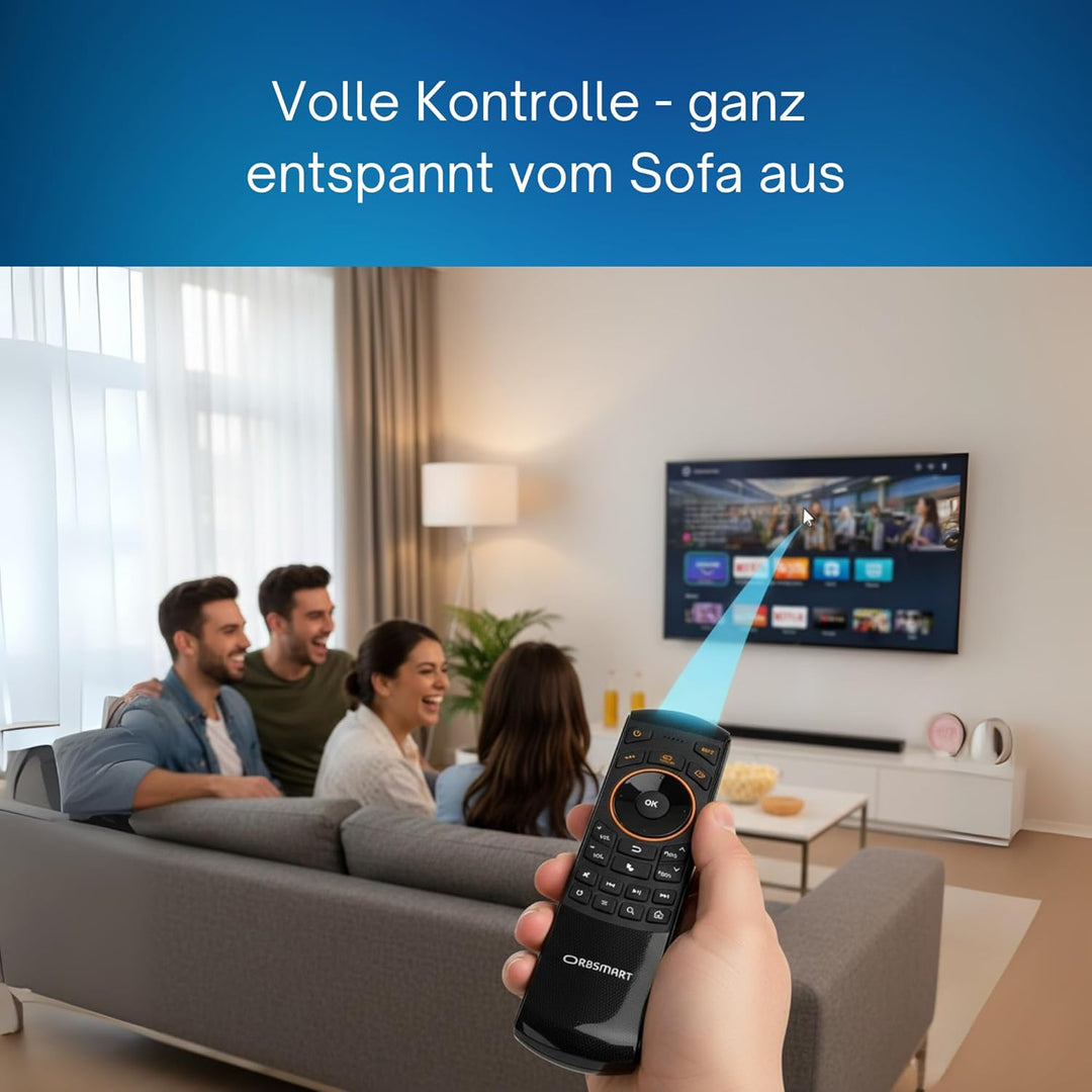 Orbsmart AM-1 kabellose Airmouse mit Deutscher Tastatur/Gyro-Funktion/Infrarot Learning-Funktion - i