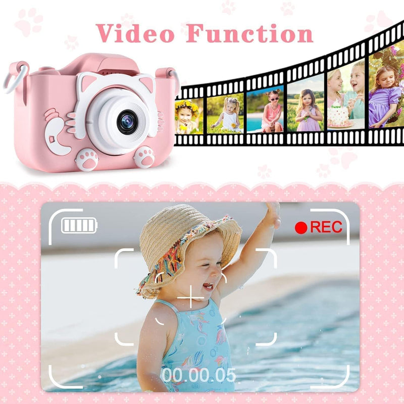 Digitalkamera Kinder 2,0 Zoll Bildschirm HD Dual Lens Digitale Videokameras mit weicher Cartoon Sili