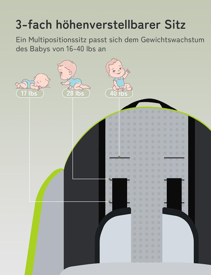 besrey Kraxe Kindertrage mit Aufbewahrungstasche, tragbare Kinderrückentrage für Reise, Kinderkraxe