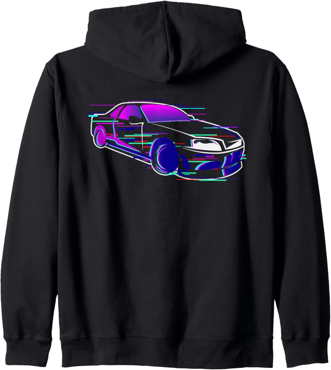 JDM Auto Japanischer Inlandsmarkt Glitch Effekt Kapuzenjacke