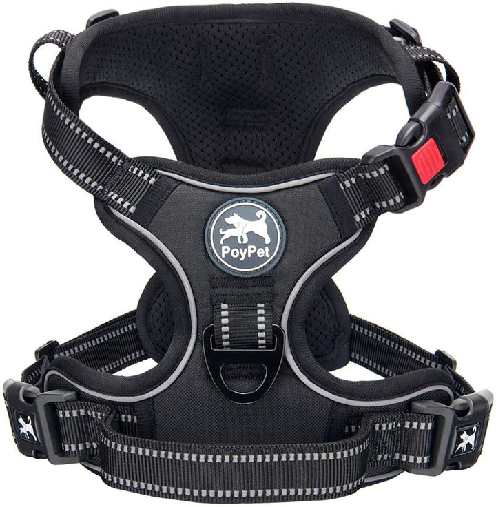 PoyPet Keine Pull Hundegeschirr Front Reflektierende Pet Weste für Hunde mit Einfache Kontrolle Grif