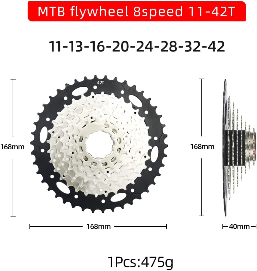 CYSKY 8 Fach Kassette 11-25T/11-28T/11-32T/11-36T/11-40T/11-42T Kassette Fit für Mountainbike, Rennr