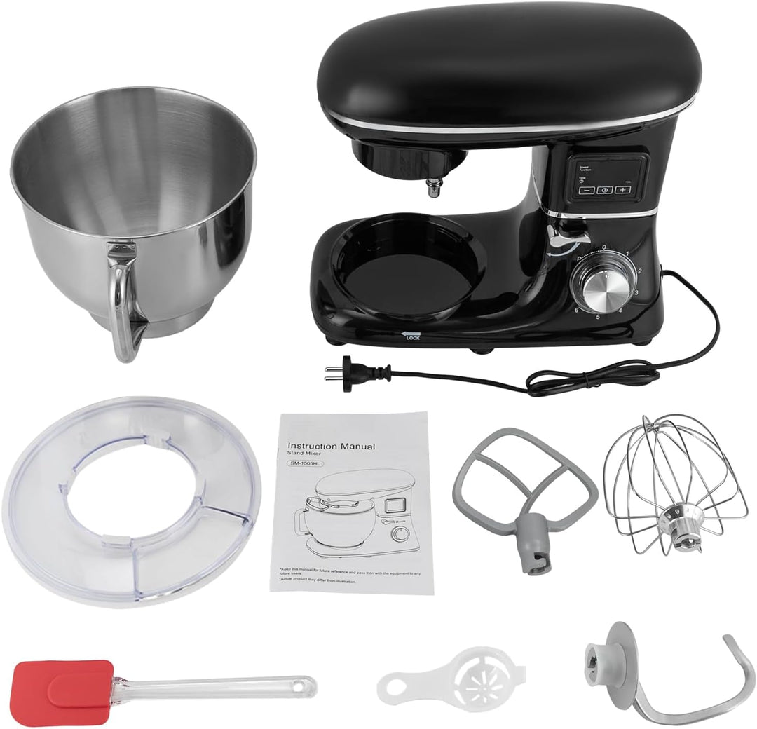 Küchenmaschine Knetmaschine, 6-Gang Küchenmaschine, 6.2L Kuchenmixer, Rührmaschine mit Schneebesen,