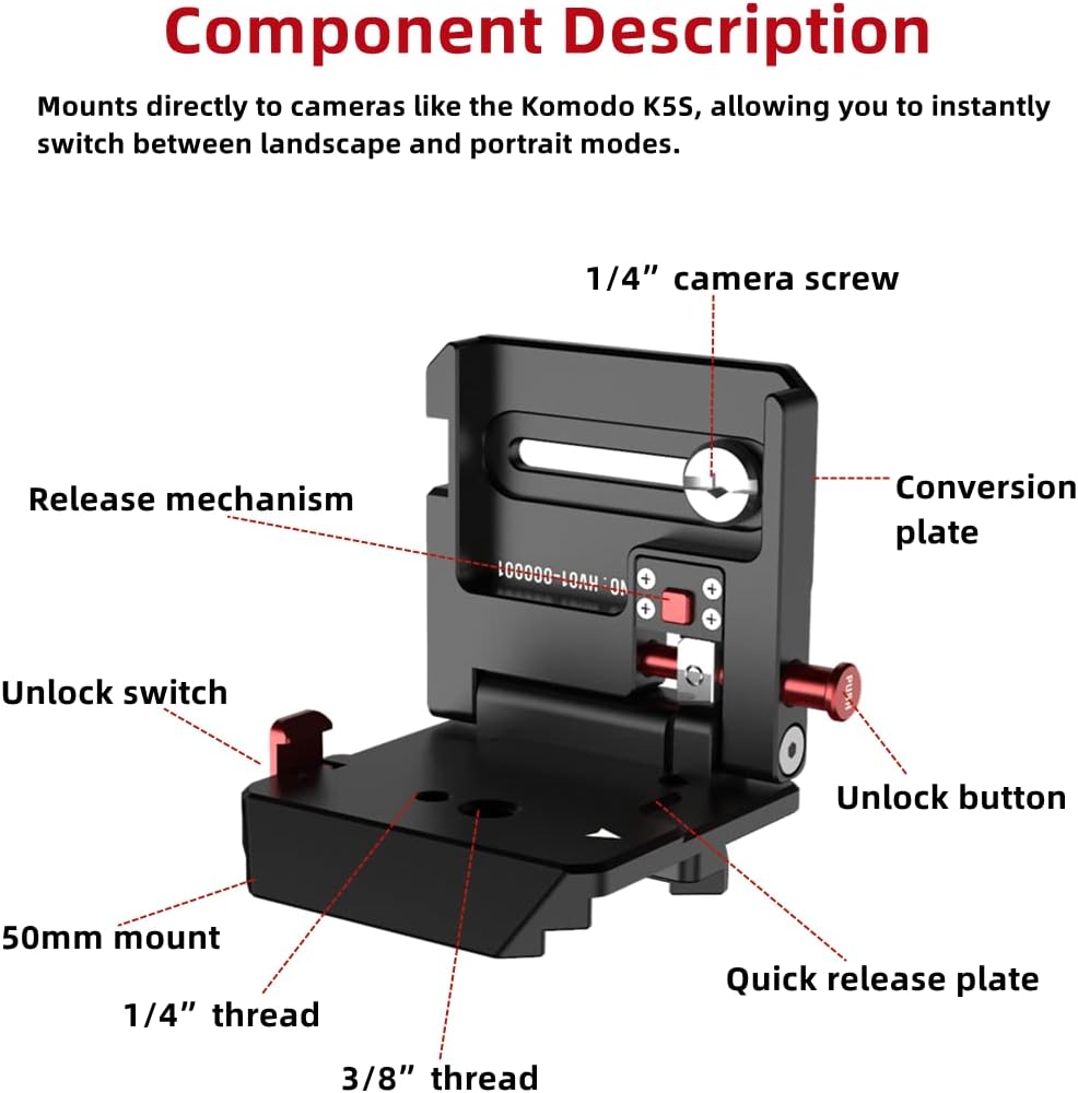 IFOOTAGE Kamera L Shape Plate Horizontale und Vertikale Konvertierungsplatte,Max.Belastung 5KG HV-01
