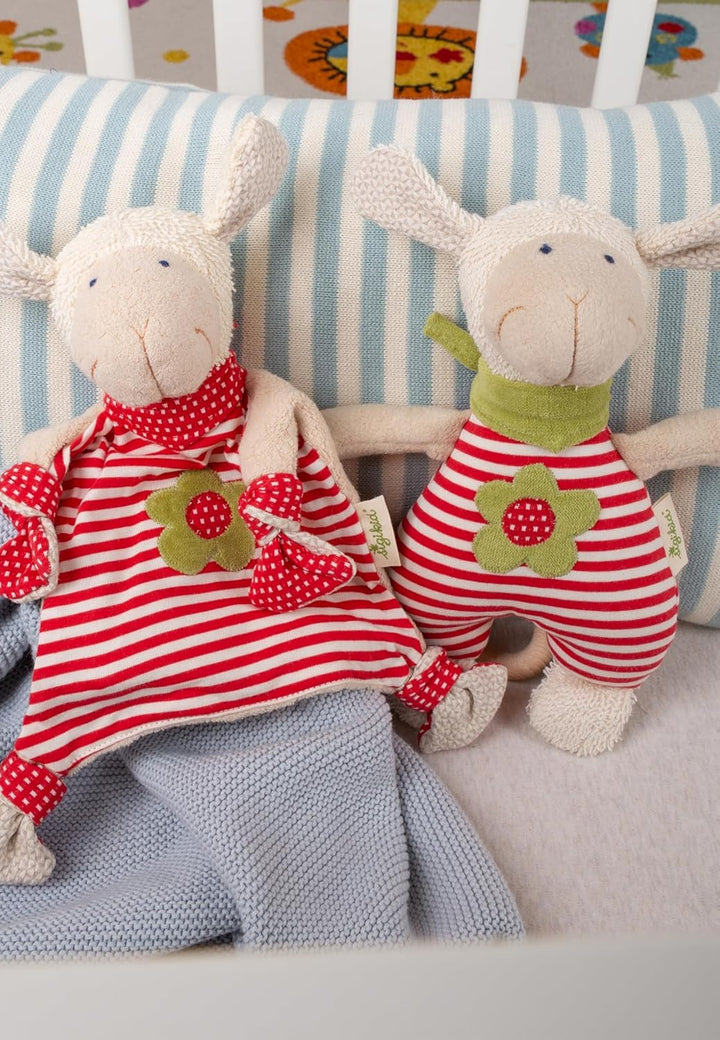SIGIKID 40862 Schnuffeltuch Schaf Green Mädchen Babyspielzeug empfohlen ab Geburt rot Rot/Schaf, Rot