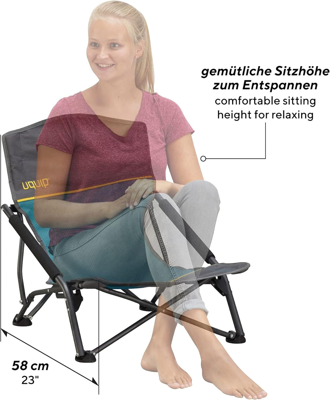 Uquip Campingbedarf, Stahl, Rip Stop Polyester 600 D, Blau, Standard