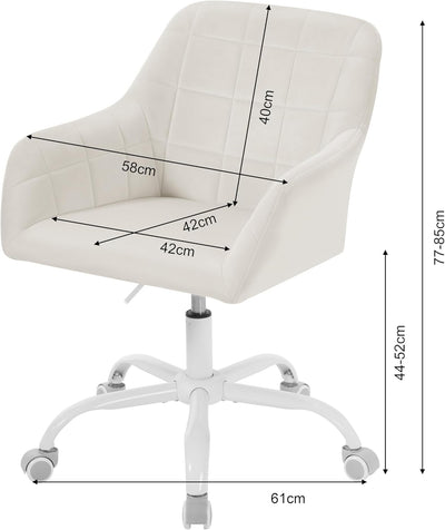 WOLTU Schreibtischstuhl drehbar, Schminktisch Stuhl, Drehstuhl mit Rollen, Bürostuhl ergonomisch, Se