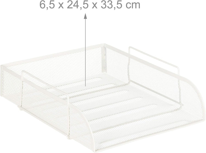 8 x stapelbare Dokumentenablage, für DIN A4, Gitter Design, Briefablage fürs Büro, Metall, B x T: 25