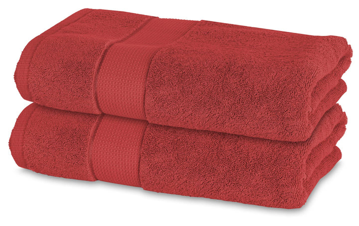 BANANALU 2 Badetücher 100% Baumwolle Qualität 600g/m2 Frottiertuch Bordeauxrot - Bad Towel Modern N1
