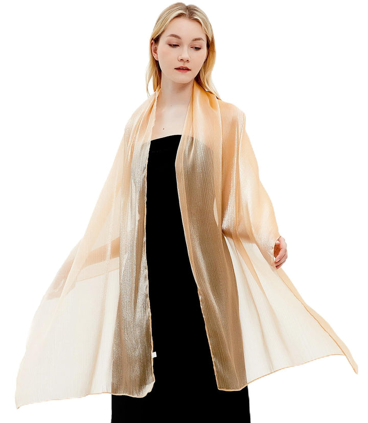 Gragengs Damen Schals und Wraps für Abendkleider Leichte Sheer Crepe Tücher Shimmer Hochzeit Party S