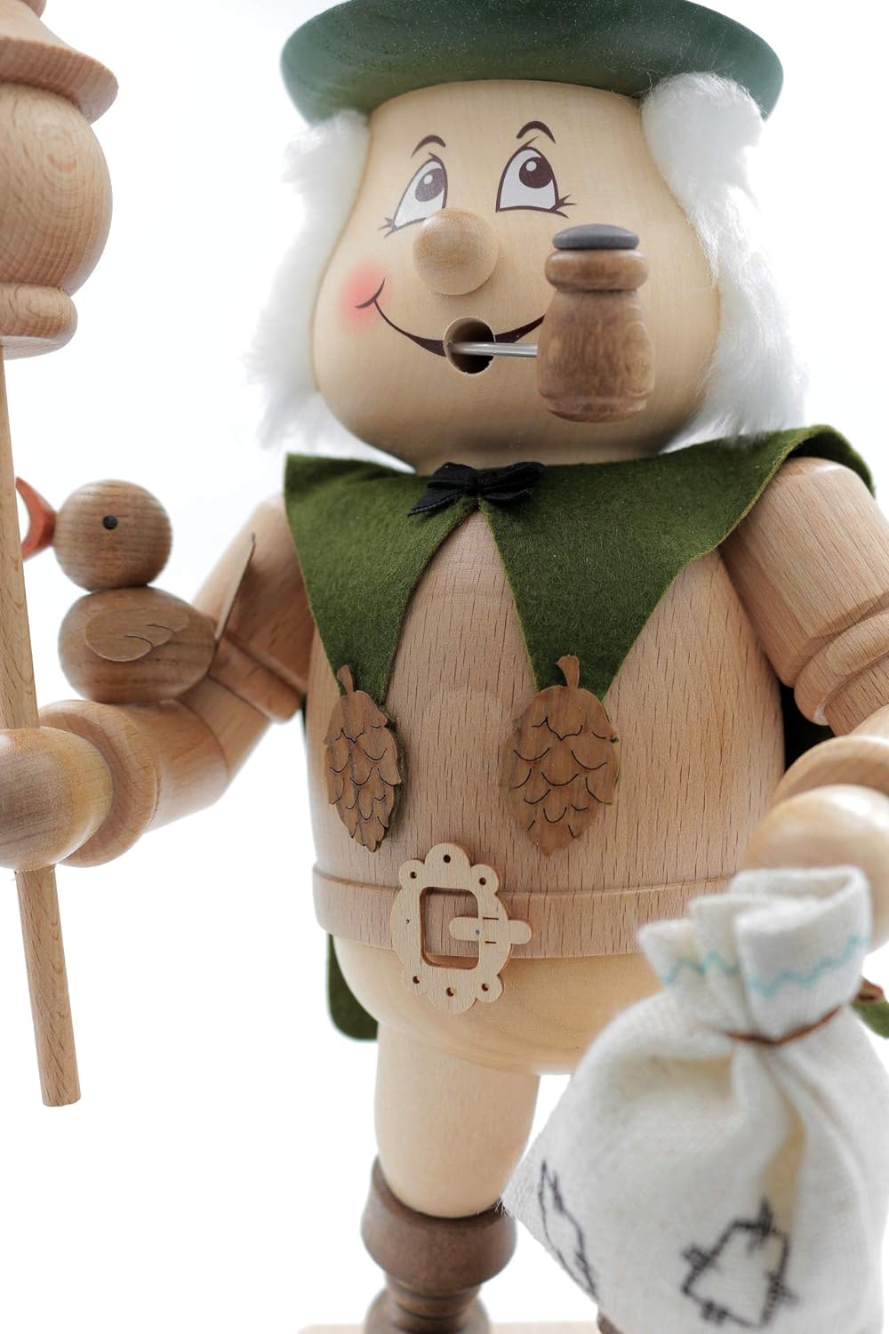 Kuhnert - Original Erzgebirgische Holzkunst Räuchermann Räucherfigur Wichtel 35cm - Tannenwichtel, T
