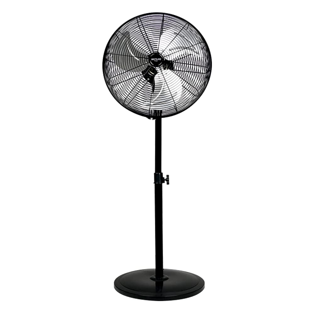 Bastilipo – 45 cm Industrie-Standventilator, 3 Geschwindigkeiten, oszillierender Kopf, 90 W, Schwarz