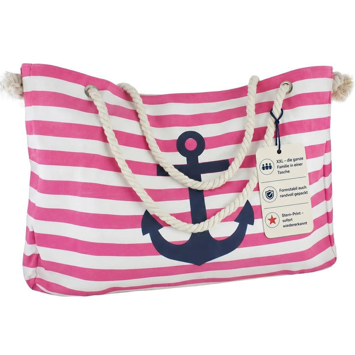Sonia Originelli Strandtasche Weekender Shopper maritim gestreift bedruckt Seilkordeln
