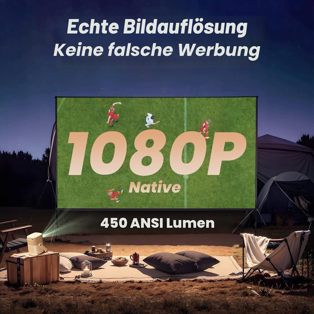 Yaber T2 Plus Outdoor Projektor mit WiFi 6 und Bluetooth, Native 1080P Smart Movie Tragbarer Projekt