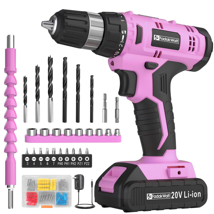 Akku-Bohrschrauber Set, 20V Elektrische Bohrmaschine mit Akku und Ladegerät, 30N Drehmoment, 21+1 Ei