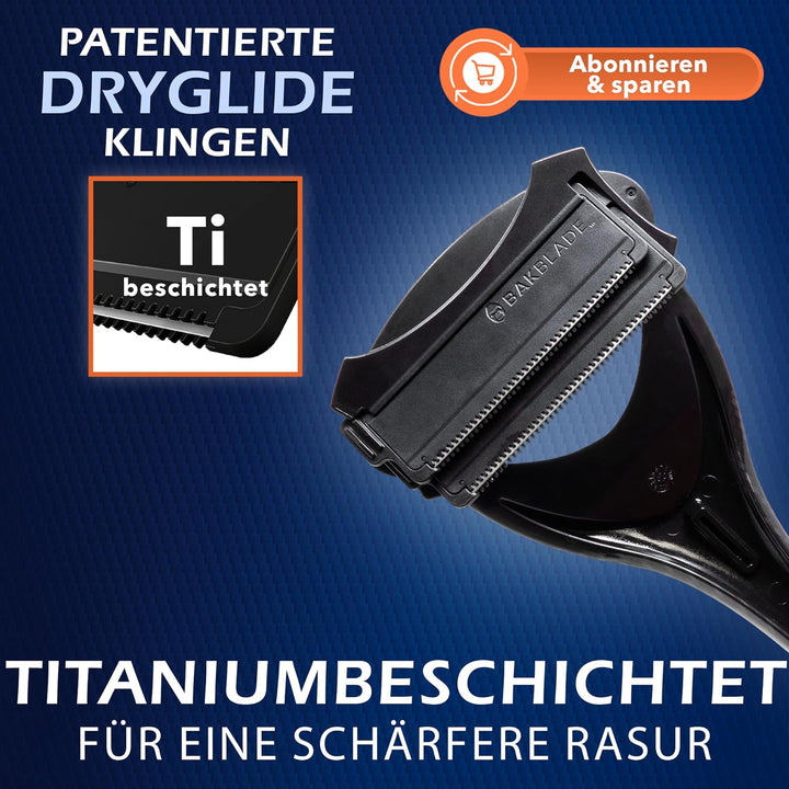 BakBlade 2.0 Carbon Faser Effekt - Rückenrasierer für Männer (DIY) Rückenrasierer, ergonomischer Gri