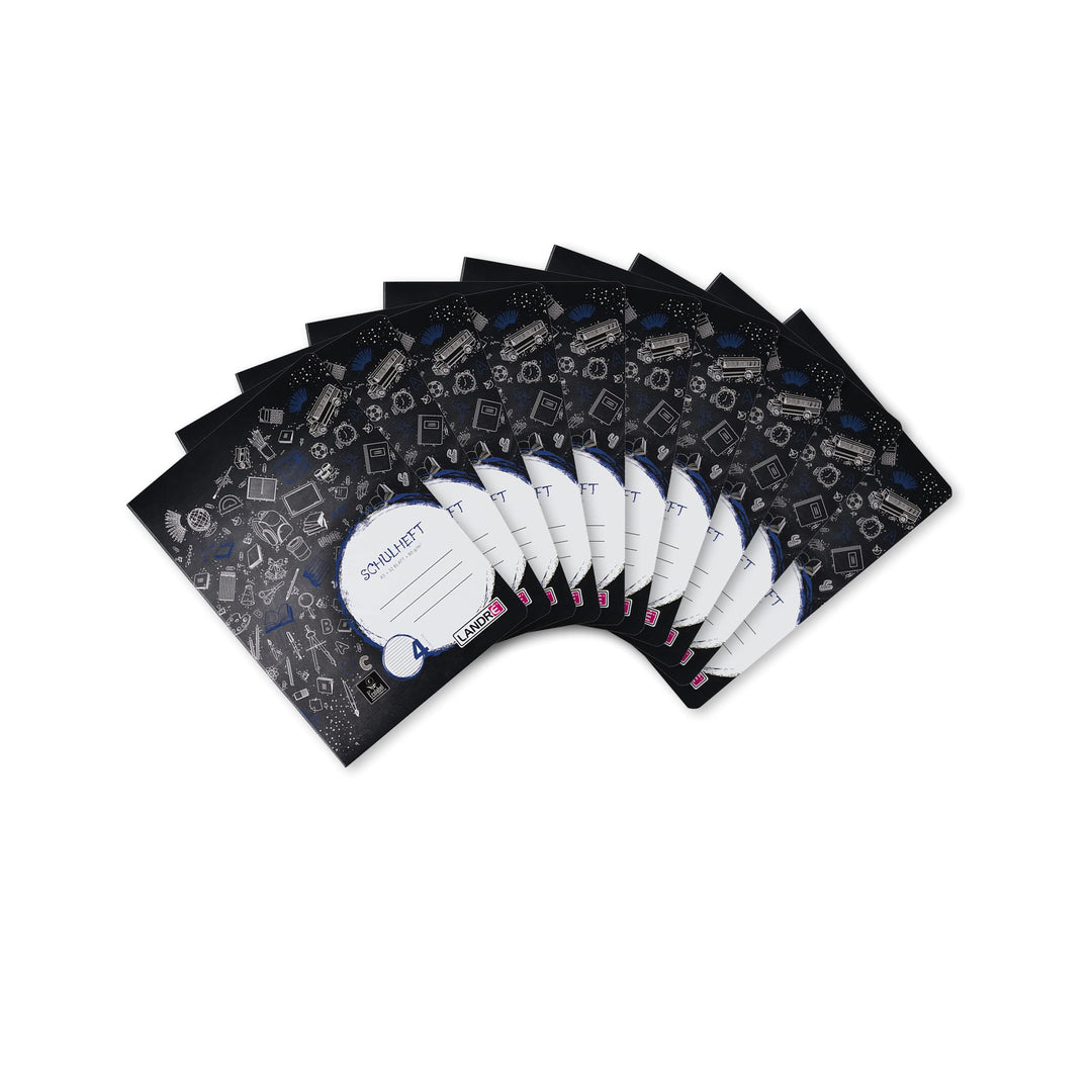 Landré Schulheft A5, 32 Blatt, Lineatur 4, liniert, 10 Stück Lineatur 4 - liniert, Lineatur 4 - lini