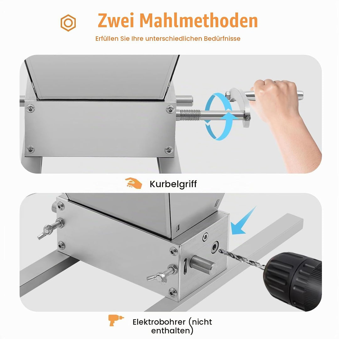 MINRS 4L Manuelle Getreidemühle Malzmühle Schrotmühle Barley Manuelle Verstellbare Getreidemühle Ede