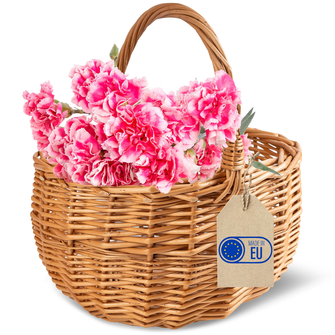 Creative Home Kleiner Weidenkorb mit Henkel | Klein 22 x 22 x 26 cm (+/- 2 cm) | Handgeflochtener, G